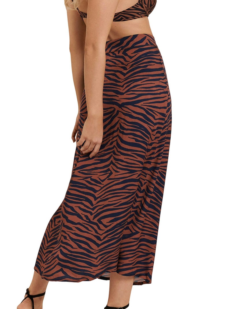 Jupe estivale portefeuille Lima Marron - Kiabi