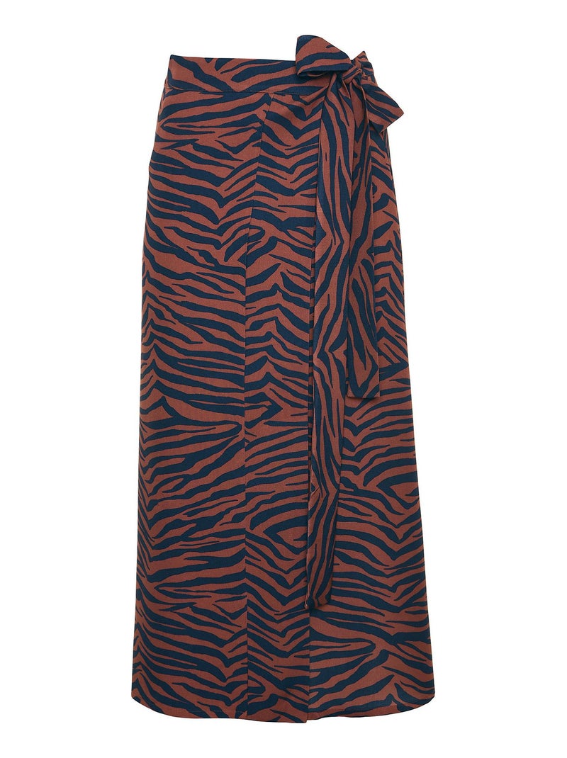 Jupe estivale portefeuille Lima Marron - Kiabi