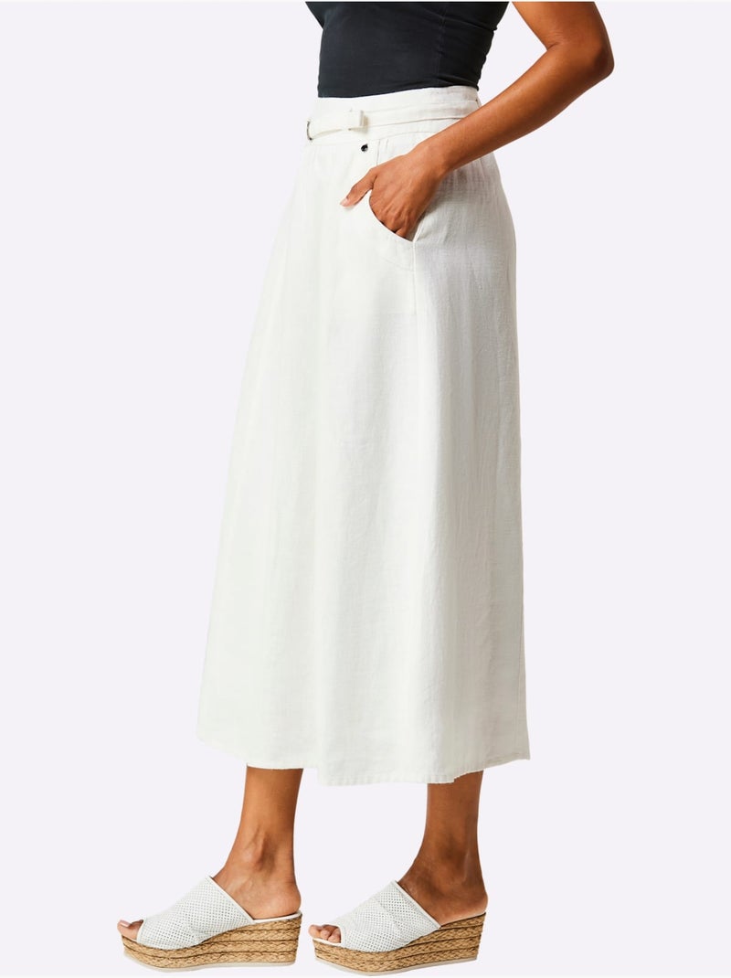 Jupe Estivale Pur Lin - Taille Standard - Helline Ecru - Kiabi