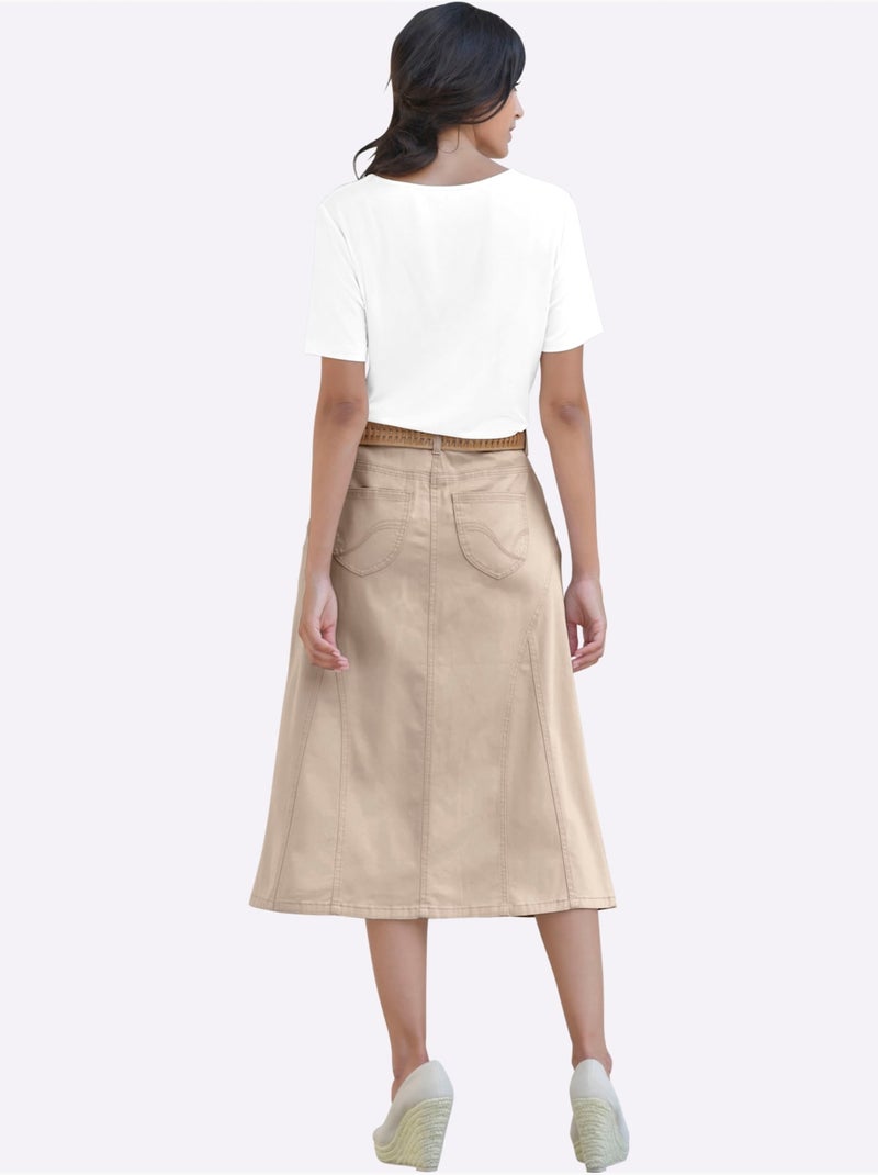Jupe Estivale Qualité Coton - Taille Standard - Witt Beige - Kiabi