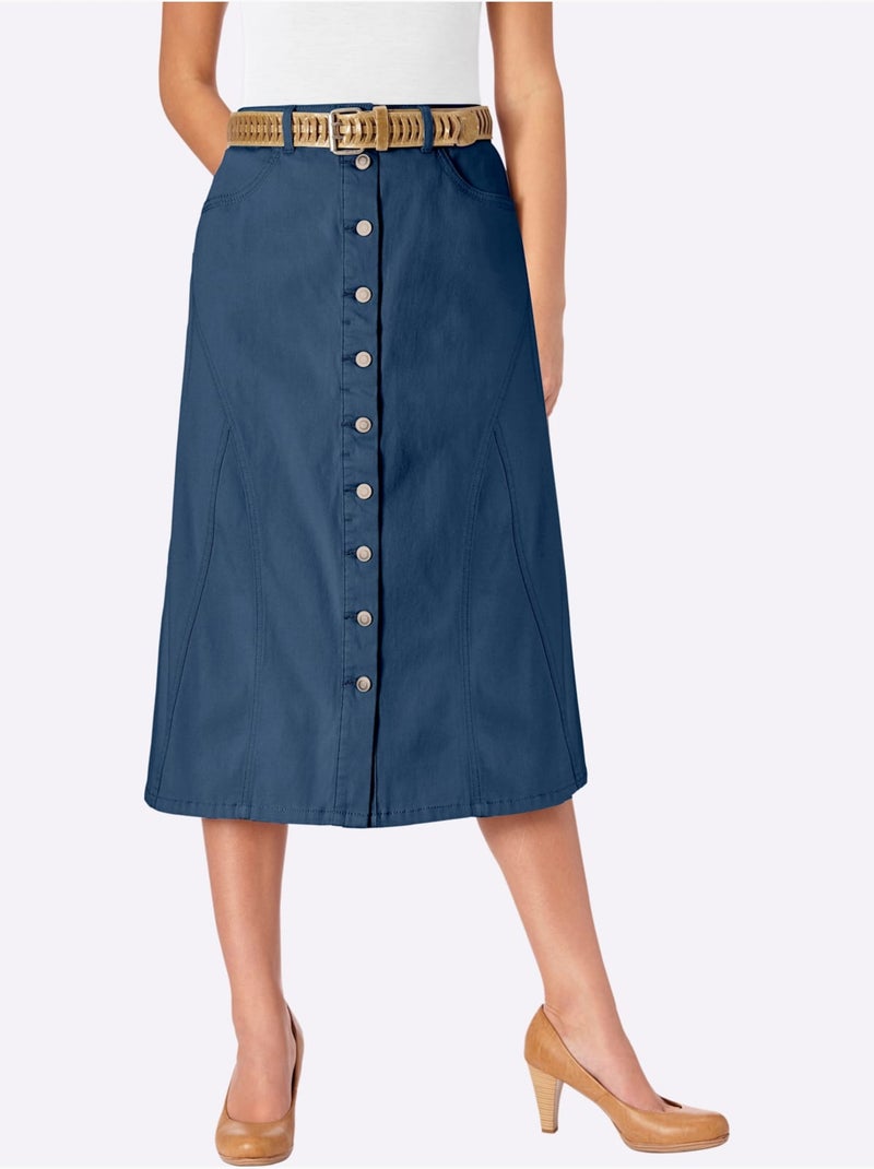 Jupe Estivale Qualité Coton - Taille Standard - Witt Bleu jean - Kiabi