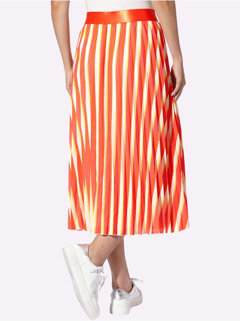 Jupe Estivale Qualité Tissée - Taille Standard - helline Orange corail - Kiabi