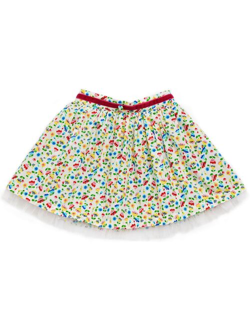 Jupe Femme Saloni Taille 12, Multicolore à Fleurs, Mi-longue Plissée, Coton