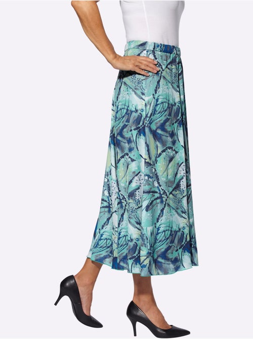 Jupe évasée à panneaux imprimé feuilles tropicales et ceinture élastique - Taille courte - Witt - Kiabi Jupe évasée à panneaux imprimé feuilles tropicales et ceinture élastique - Taille courte - Witt - Kiabi