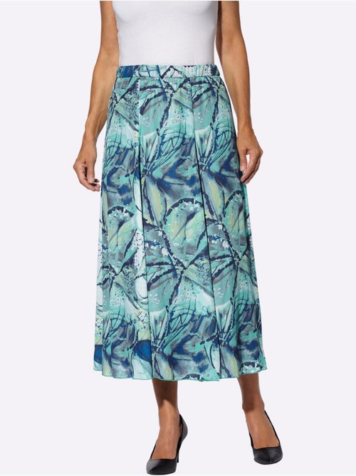 Jupe évasée à panneaux imprimé feuilles tropicales et ceinture élastique - Taille courte - Witt - Kiabi Jupe évasée à panneaux imprimé feuilles tropicales et ceinture élastique - Taille courte - Witt - Kiabi