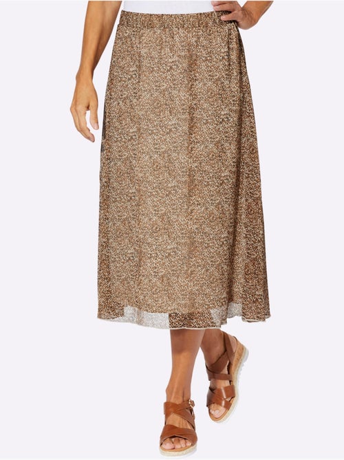 Jupe évasée avec ceinture élastique et motif séduisant - Taille standard - Moda Vilona - Kiabi Jupe évasée avec ceinture élastique et motif séduisant - Taille standard - Moda Vilona - Kiabi