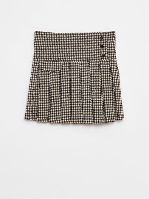 Jupe évasée avec motif à carreaux - Kiabi