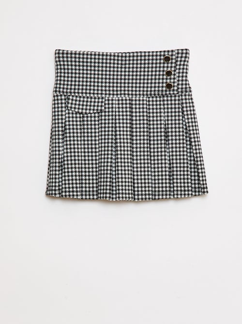 Jupe évasée avec motif à carreaux - Kiabi