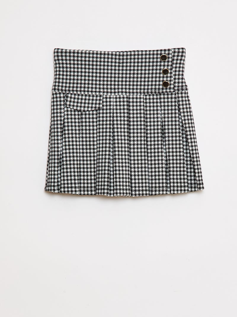 Jupe évasée avec motif à carreaux Blanc - Kiabi