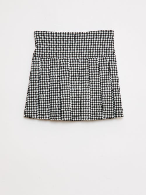 Jupe évasée avec motif à carreaux - Kiabi