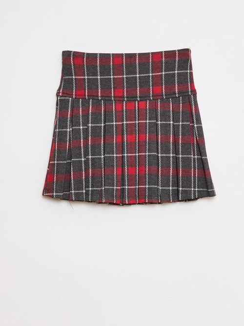 Jupe évasée avec motif à carreaux - Kiabi
