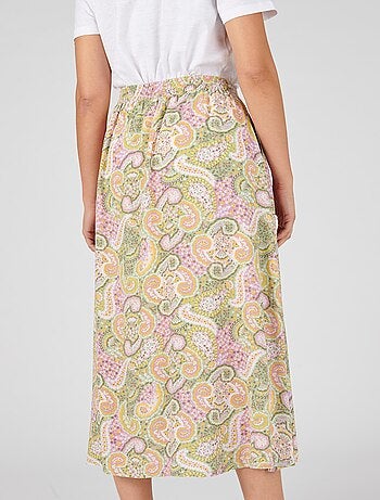 Jupe évasée boutonnée - Damart