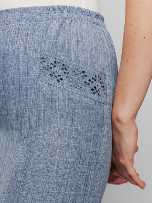 Jupe évasée ceinture élastiquée - Kiabi