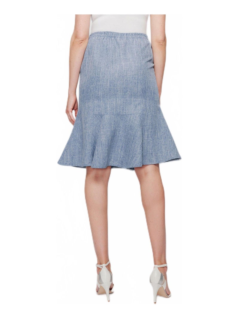 Jupe évasée ceinture élastiquée Bleu marine - Kiabi