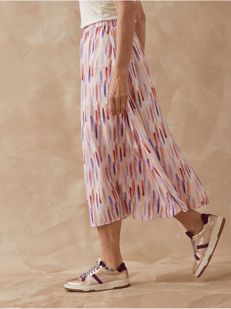 Jupe évasée élastiquée - DAXON Blanc Marron Bleu - Kiabi