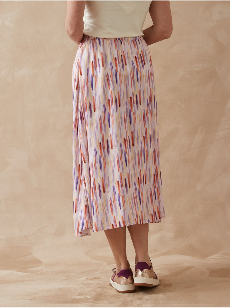 Jupe évasée élastiquée - DAXON Blanc Marron Bleu - Kiabi