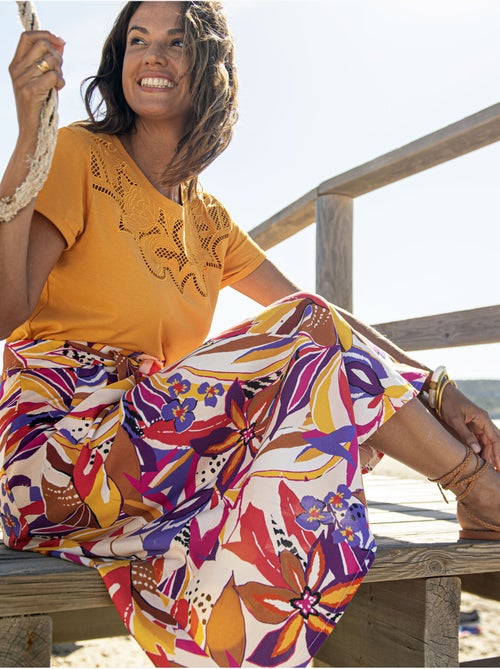 Jupe évasée élastiquée - Kiabi