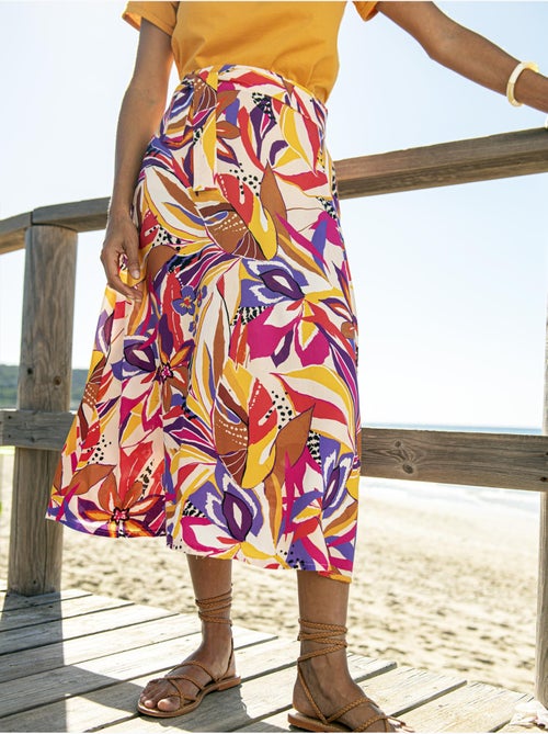 Jupe évasée élastiquée - Kiabi