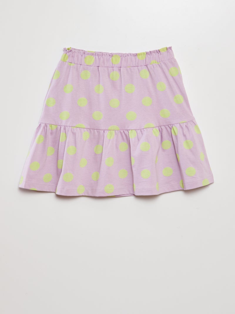 Jupe évasée en coton Lila - Kiabi