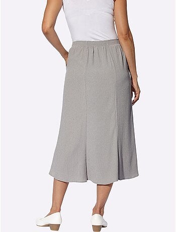 Jupe à la coupe évasée avec ceinture élastique et poches latérales - Taille standard - Witt