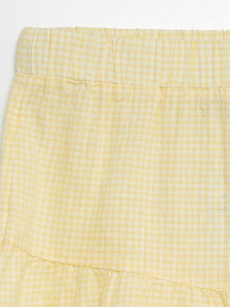 Jupe évasée en lin mélangé BLANC - Kiabi