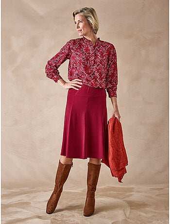 Jupe évasée entièrement élastiquée