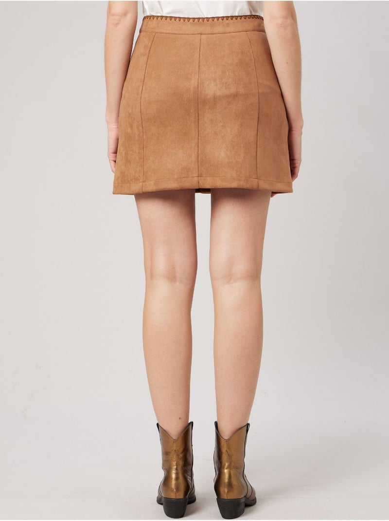 Jupe évasée femme 'deeluxe' Marron - Kiabi