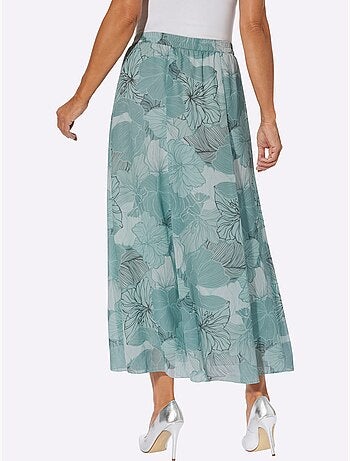 Jupe évasée florale avec doublure opaque et ceinture élastique - Taille standard - Moda Vilona