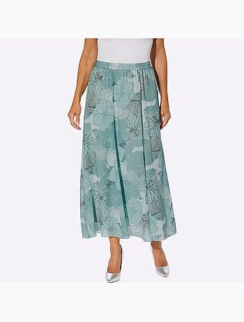 Jupe évasée florale avec doublure opaque et ceinture élastique - Taille standard - Moda Vilona