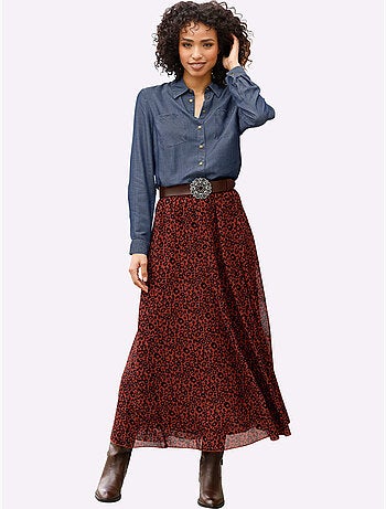 Jupe évasée joli motif léopard - taille standard - helline