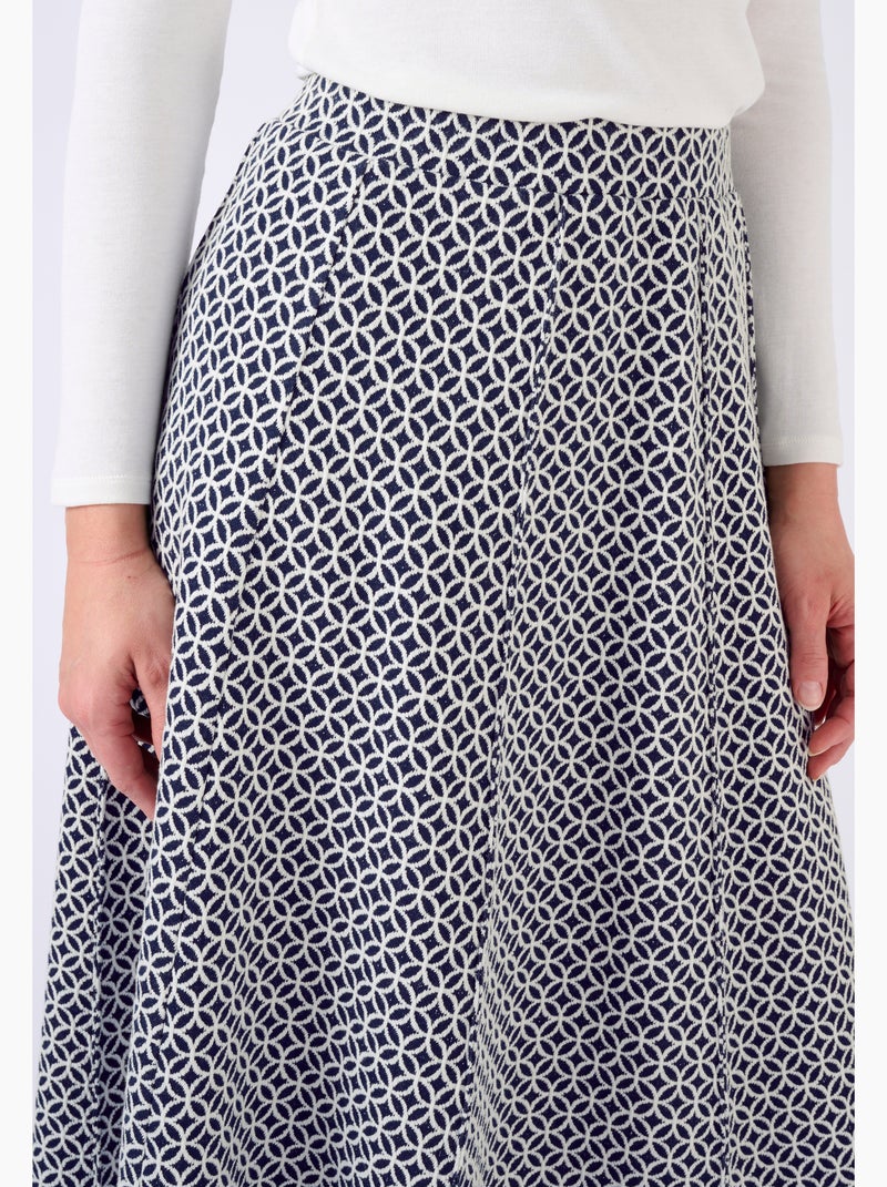 Jupe évasée maille jacquard - Damart Blanc - Kiabi