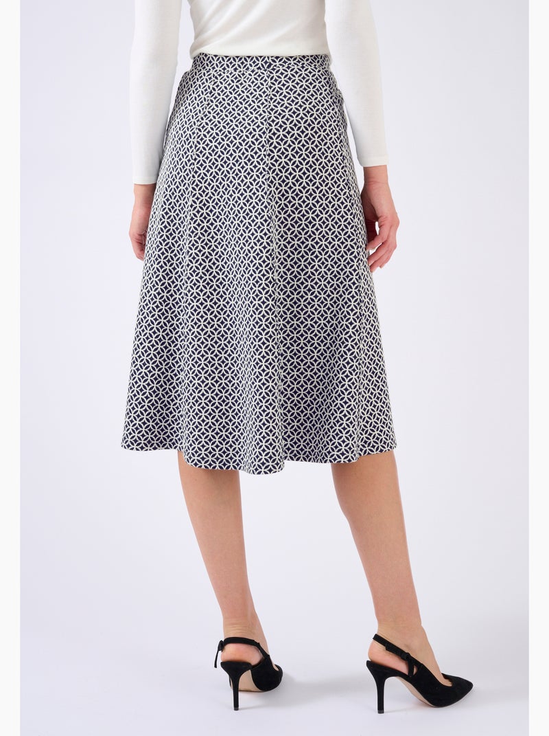 Jupe évasée maille jacquard - Damart Blanc - Kiabi