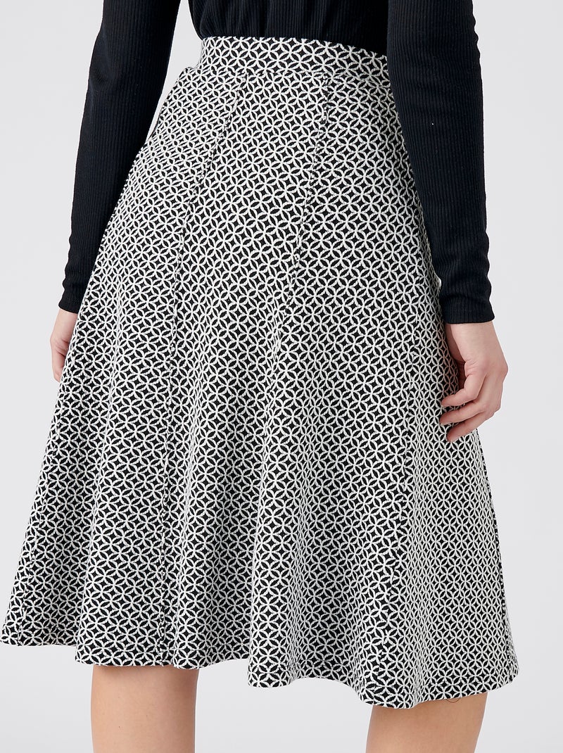 Jupe évasée maille jacquard - damart Noir - Kiabi