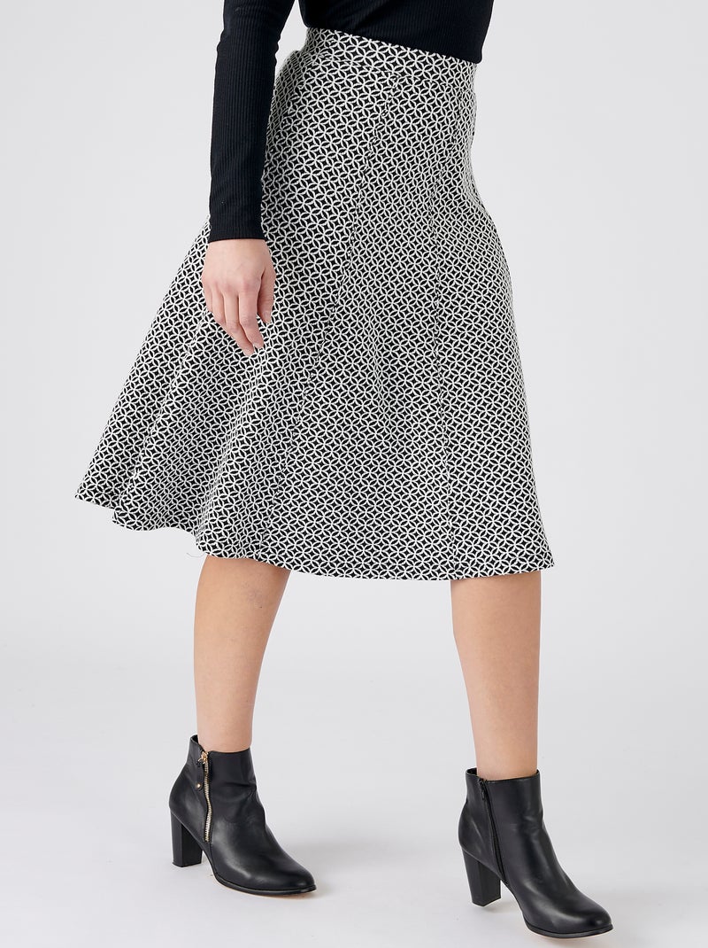 Jupe évasée maille jacquard - damart Noir - Kiabi