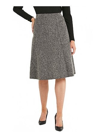 Jupe évasée maille jacquard taille élastiquée - Afibel
