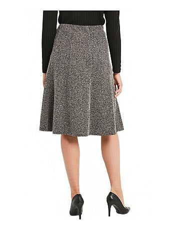Jupe évasée maille jacquard taille élastiquée