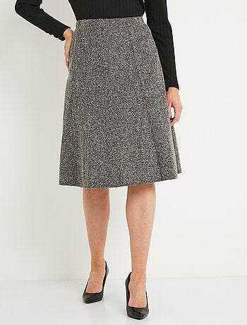 Jupe évasée maille jacquard taille élastiquée