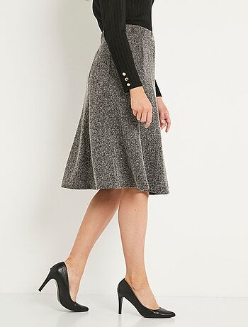 Jupe évasée maille jacquard taille élastiquée