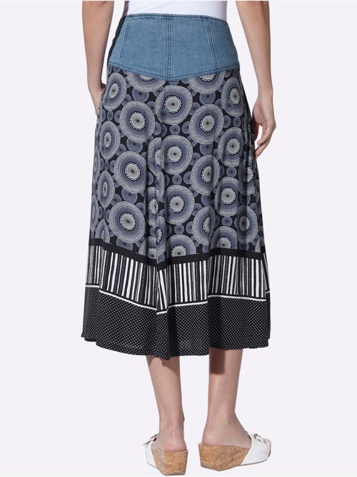 Jupe évasée mélange de matières tendance - taille standard - helline - Kiabi Jupe évasée mélange de matières tendance - taille standard - helline - Kiabi