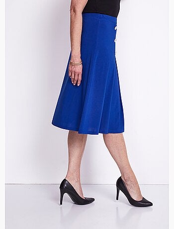 Jupe évasée mi longue maille unie à pont - Afibel