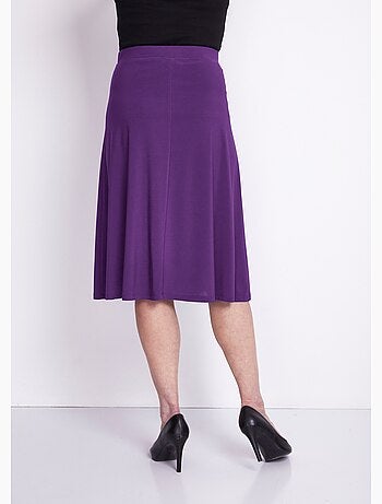 Jupe évasée mi longue maille unie à pont - Afibel