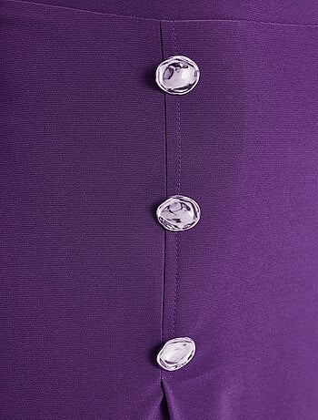 Jupe évasée mi longue maille unie à pont - Afibel