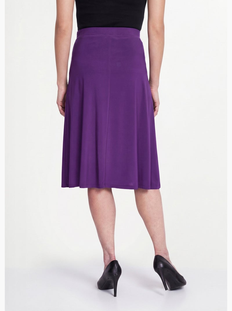 Jupe évasée mi longue maille unie à pont - Afibel Violet - Kiabi