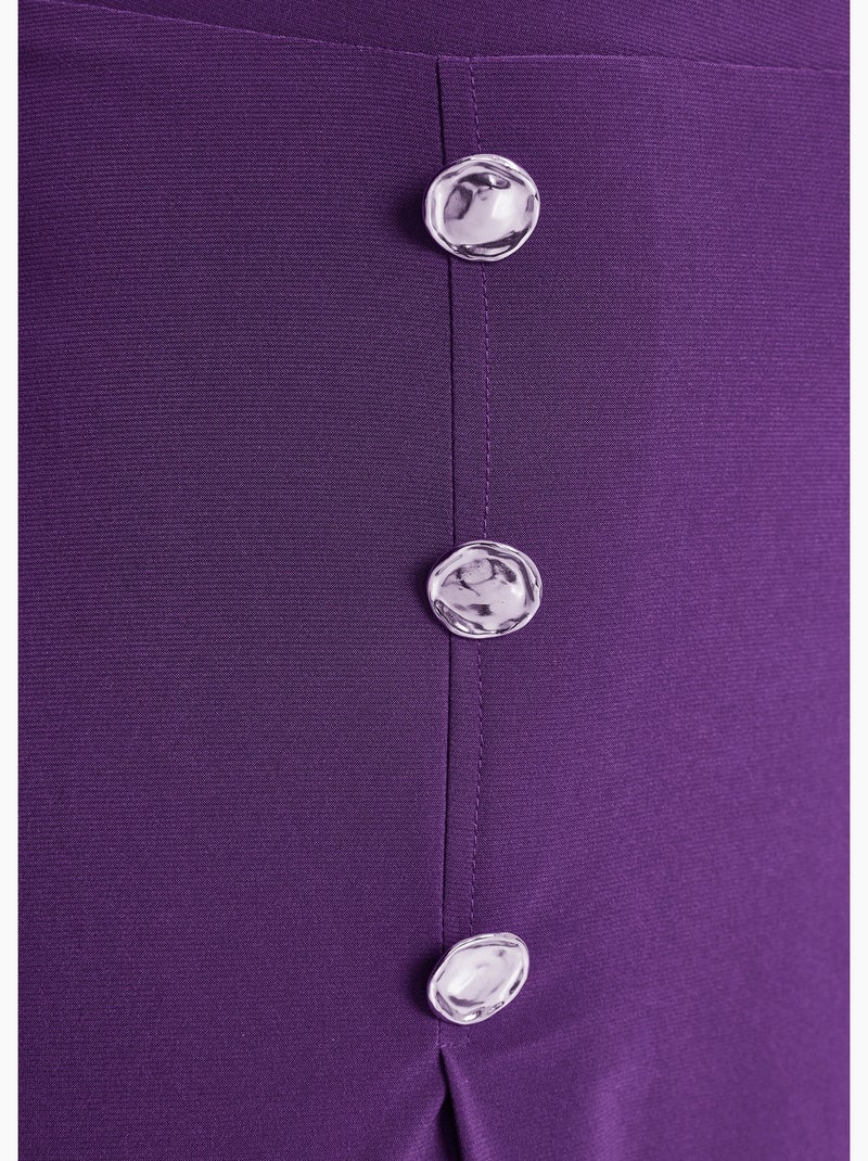 Jupe évasée mi longue maille unie à pont - Afibel Violet - Kiabi