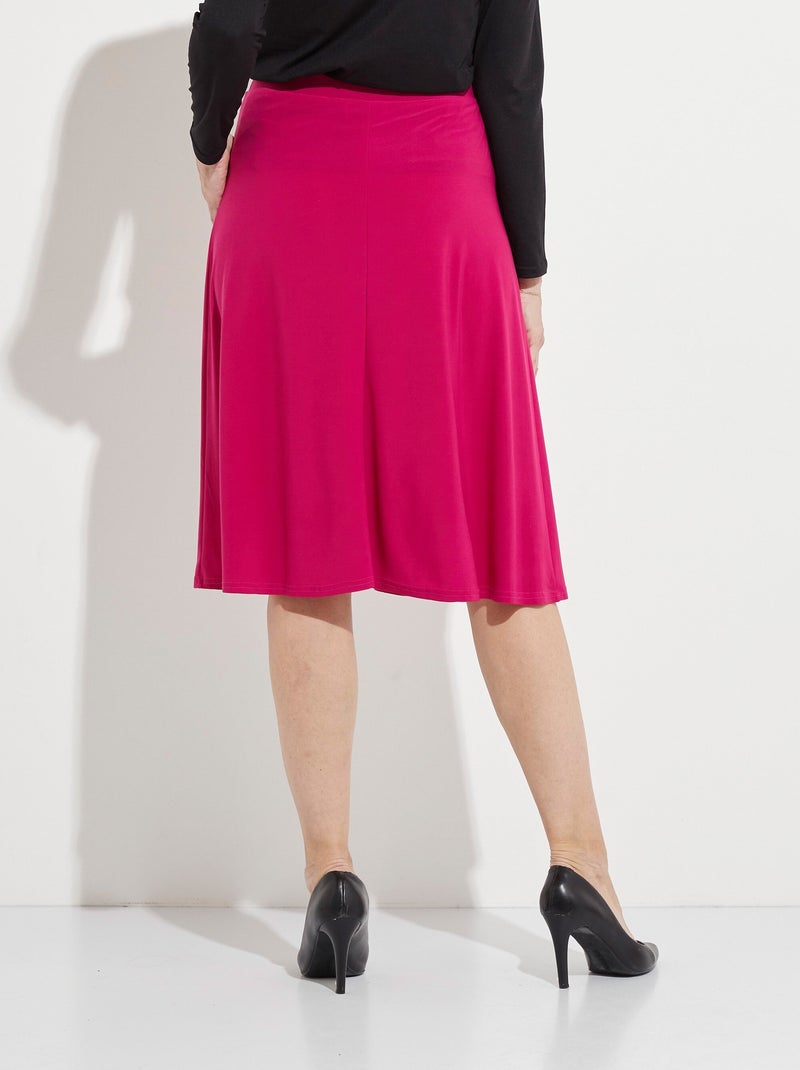 Jupe évasée mi longue maille unie à pont Rose fushia - Kiabi