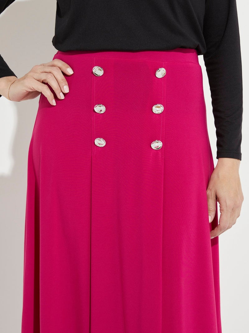 Jupe évasée mi longue maille unie à pont Rose fushia - Kiabi