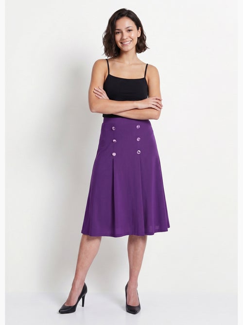 Jupe évasée mi longue maille unie à pont - Kiabi