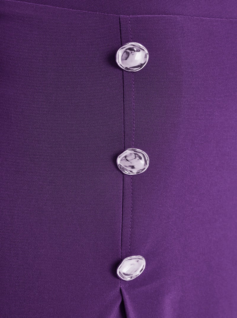 Jupe évasée mi longue maille unie à pont Violet - Kiabi