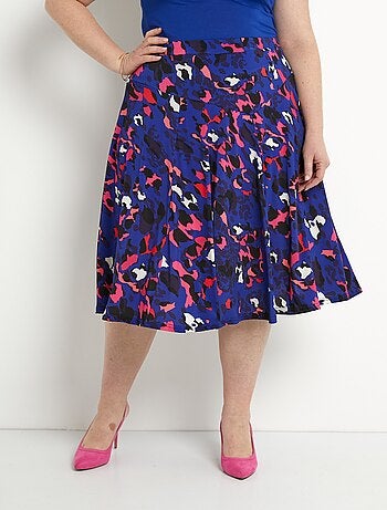 Jupe évasée mi-longue motif léopard