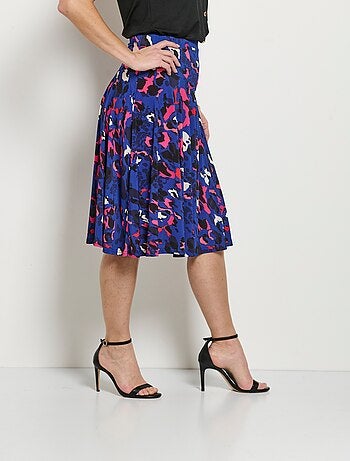 Jupe évasée mi-longue motif léopard